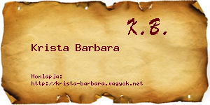 Krista Barbara névjegykártya